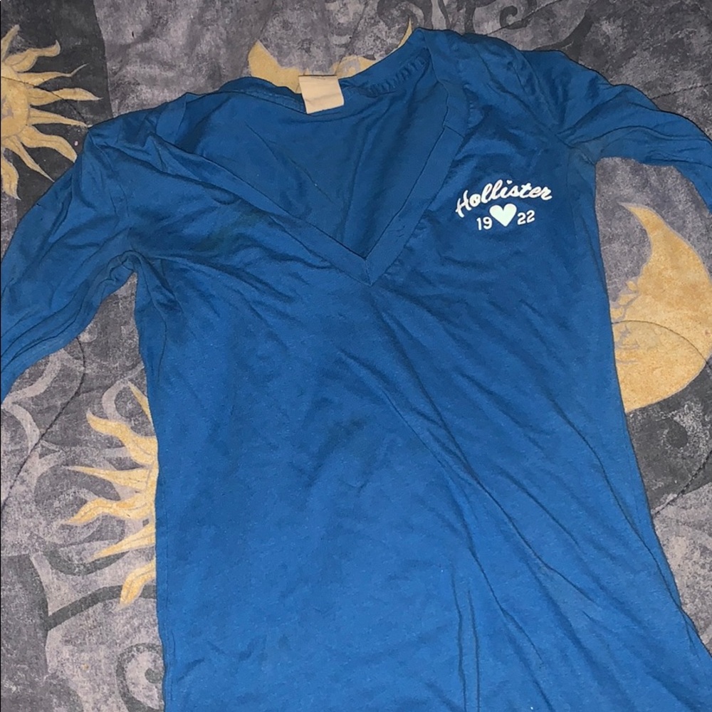 A blue, long sleeve.